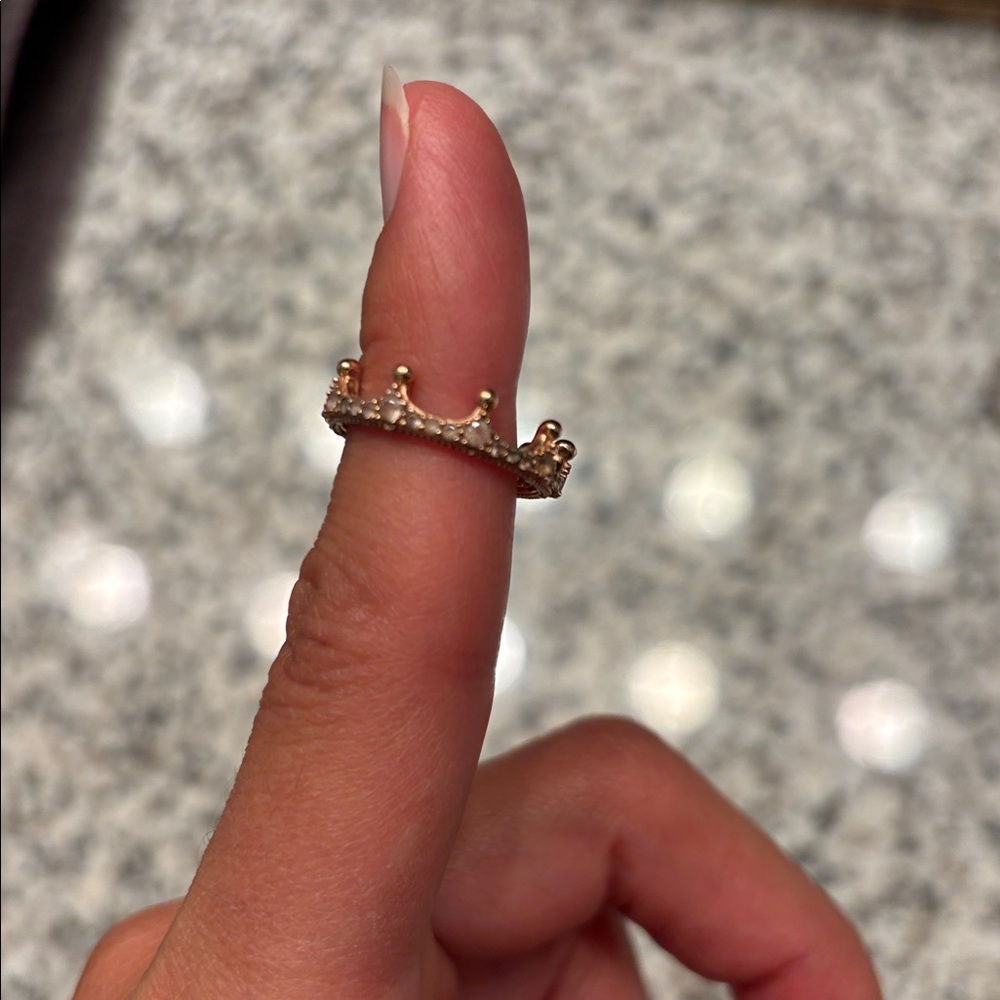 Pandora Rose Crown Ring with Rhinestones